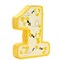 Number 1 Pinata for First Bee Day Party Decorations, Honeycomb Designs (Small, Yellow, 10.8 x16.5 x 3 In)